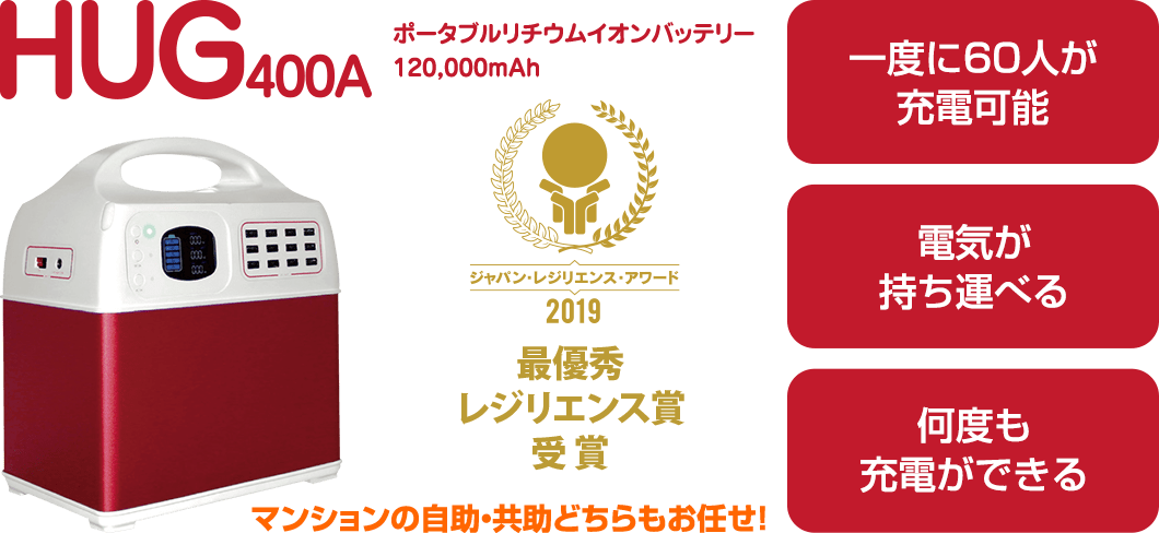 【一度に60人が充電可能】【電気が持ち運べる】【何度も充電ができる】